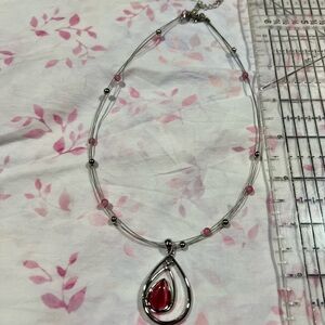 Lia Sophia Cotton Candy pendant with Silver Chain Necklace